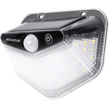 Aigostar - LED Saules gaismas lampa ar sensoru LED/3,7V 6500K 500 mAh IP65 melna