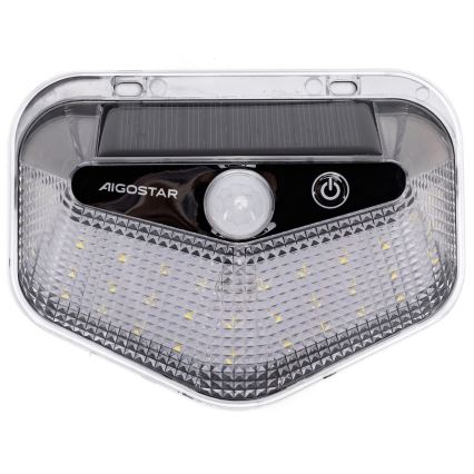 Aigostar - LED Saules gaismas lampa ar sensoru LED/3,7V 6500K 500 mAh IP65 melna