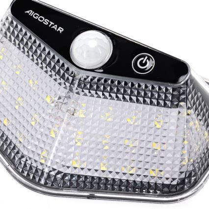 Aigostar - LED Saules gaismas lampa ar sensoru LED/3,7V 6500K 500 mAh IP65 melna