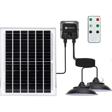 Aigostar - LED saules gaismeklis ar sensoru 2xLED/70W/12V 12000 mAh 6500K IP65 Ø 23,5 cm + tālvadība
