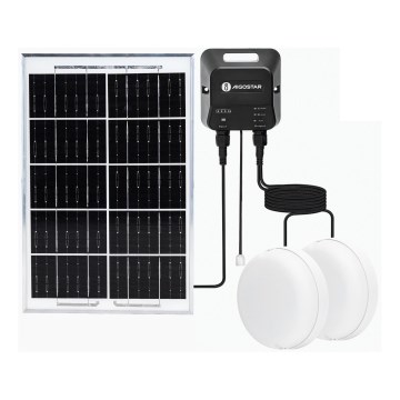 Aigostar - LED saules lampa 2xLED/35W/12V 6000 mAh 6500K IP65 diam. 16,8 cm + tālvadības pults
