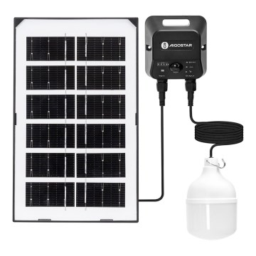 Aigostar - LED saules lampa ar sensoru LED/35W/12V 3000 mAh 6500K IP65 Ø 10 cm + tālvadība
