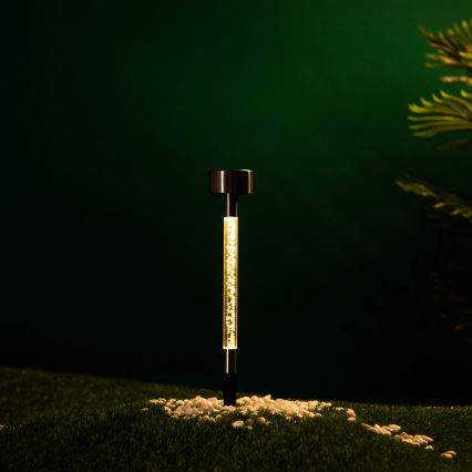 Aigostar - LED Saules lampa LED/0,006W/1,2V 36,7 cm matēts hroms 2700K 40 mAh IP44