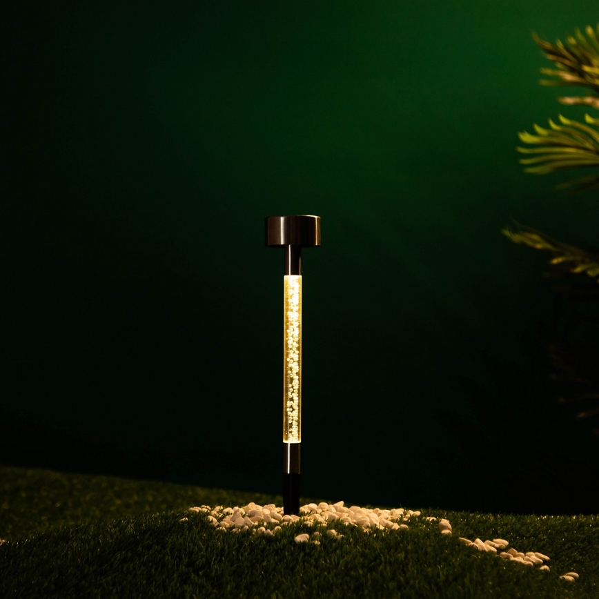 Aigostar - LED Saules lampa LED/0,006W/1,2V 36,7 cm matēts hroms 2700K 40 mAh IP44
