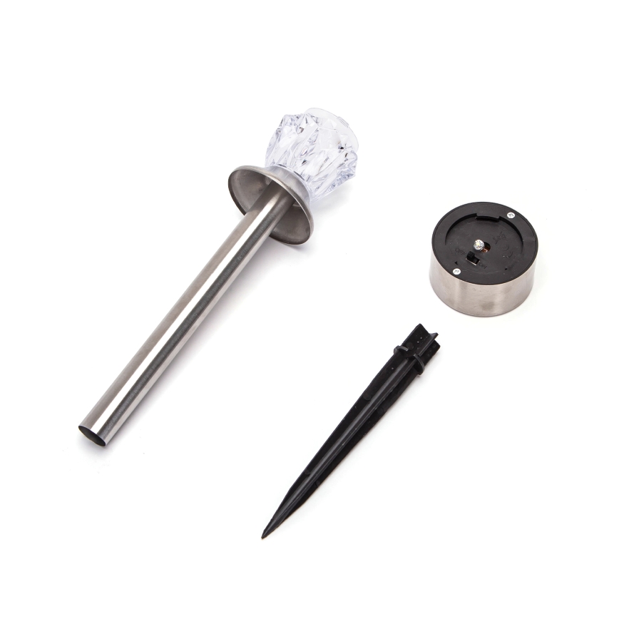 Aigostar - LED Saules lampa LED/1,2 lm/1,2V 35,5cm matēts hroms 2700K IP44 100 mAh