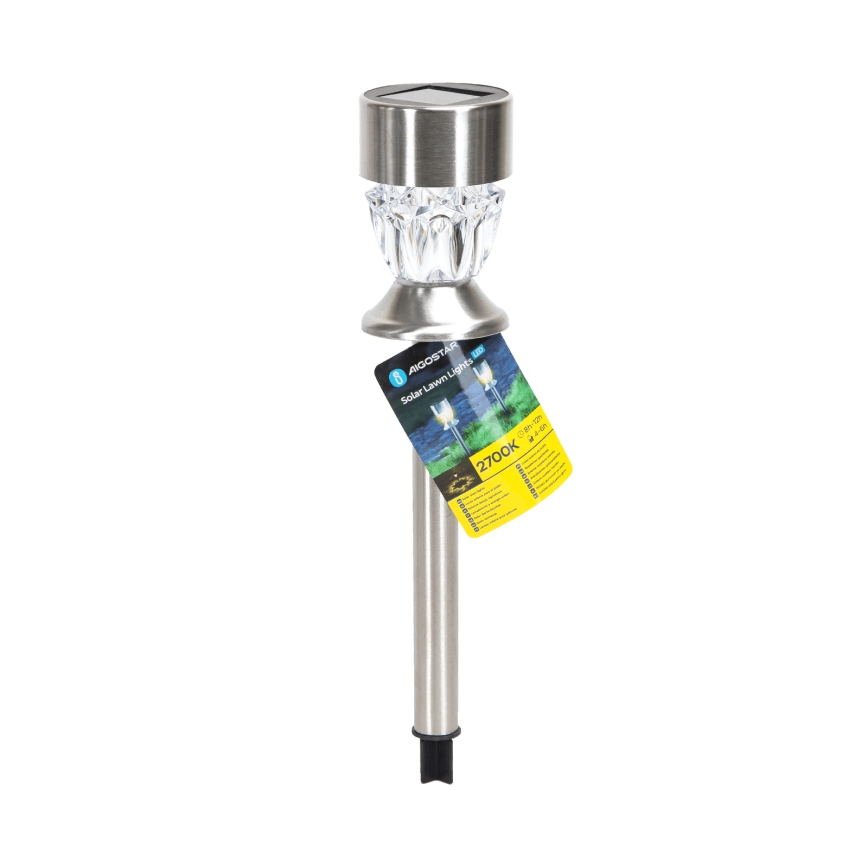 Aigostar - LED Saules lampa LED/1,2 lm/1,2V 35,5cm matēts hroms 2700K IP44 100 mAh
