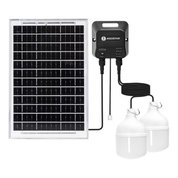 Aigostar - LED saules lustra 2xLED/35W/12V 6000 mAh 6500K IP65 Ø 10 cm + tālvadības pults