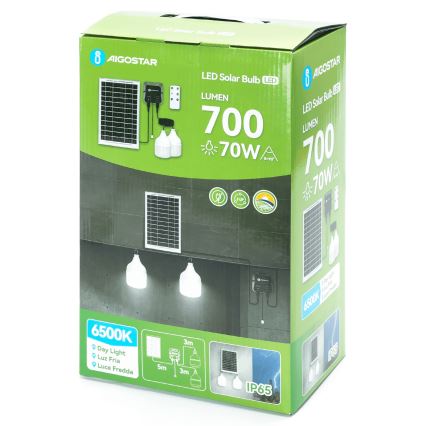 Aigostar - LED saules lustra 2xLED/35W/12V 6000 mAh 6500K IP65 Ø 10 cm + tālvadības pults