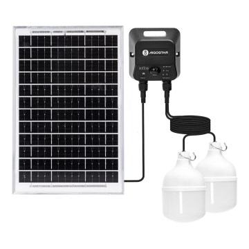 Aigostar - LED saules lustra ar sensoru 2xLED/35W/12V 6000 mAh 6500K IP65 Ø 10 cm + tālvadība