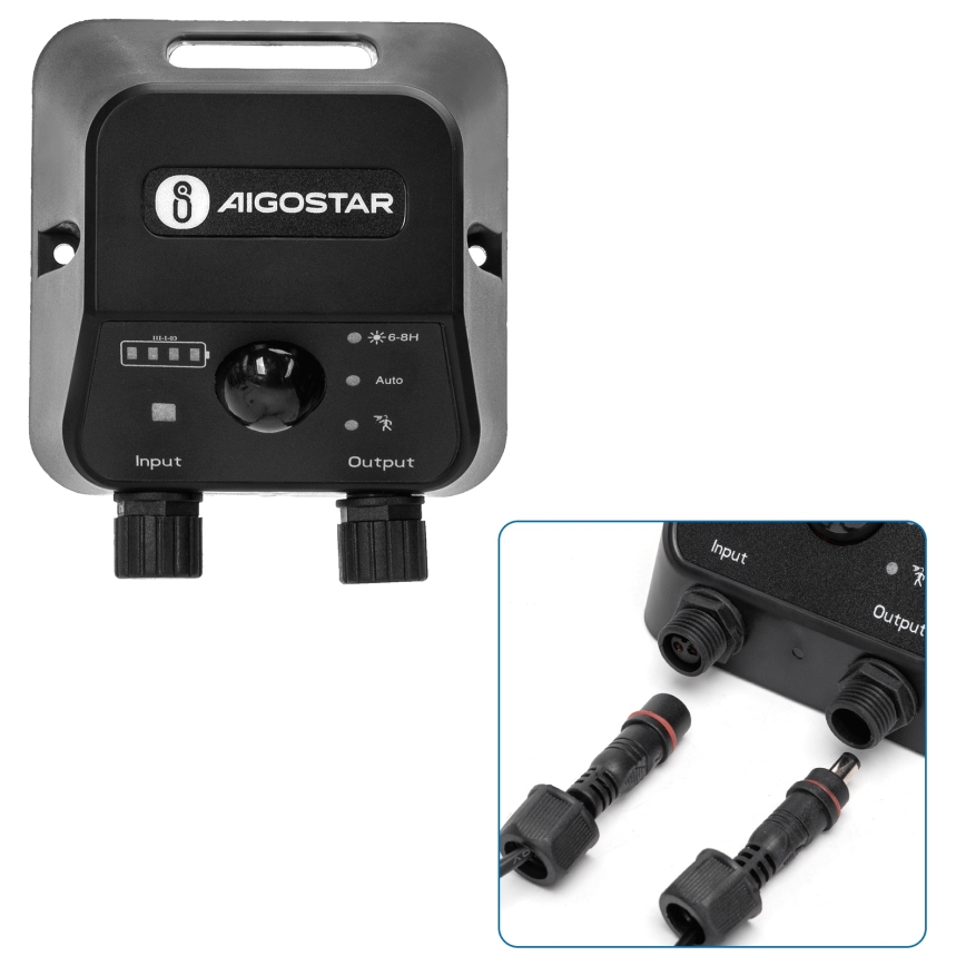 Aigostar - LED saules lustra ar sensoru 2xLED/35W/12V 6000 mAh 6500K IP65 Ø 10 cm + tālvadība