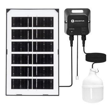 Aigostar - LED saules lustra LED/35W/12V 3000 mAh 6500K IP65 Ø 10 cm + ar tālvadības pulti