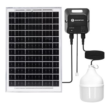 Aigostar - LED saules lustra LED/70W/12V 6000 mAh 6500K IP65 Ø 12 cm + tālvadības pults