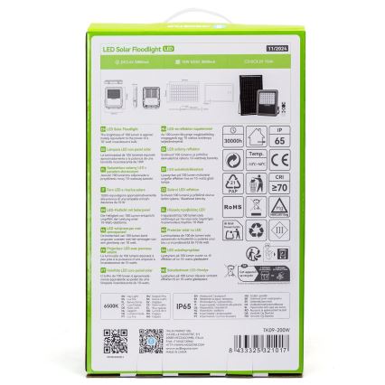 Aigostar - LED regulējams saules prožektors LED/200W/3,4V IP65 15000 mAh + tālvadības pults