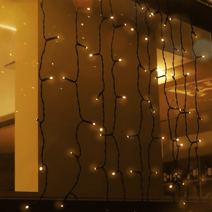 Aigostar - LED saules virtene 100 LED/8 režīmi 4x1m IP65 silti balta 800 mAh