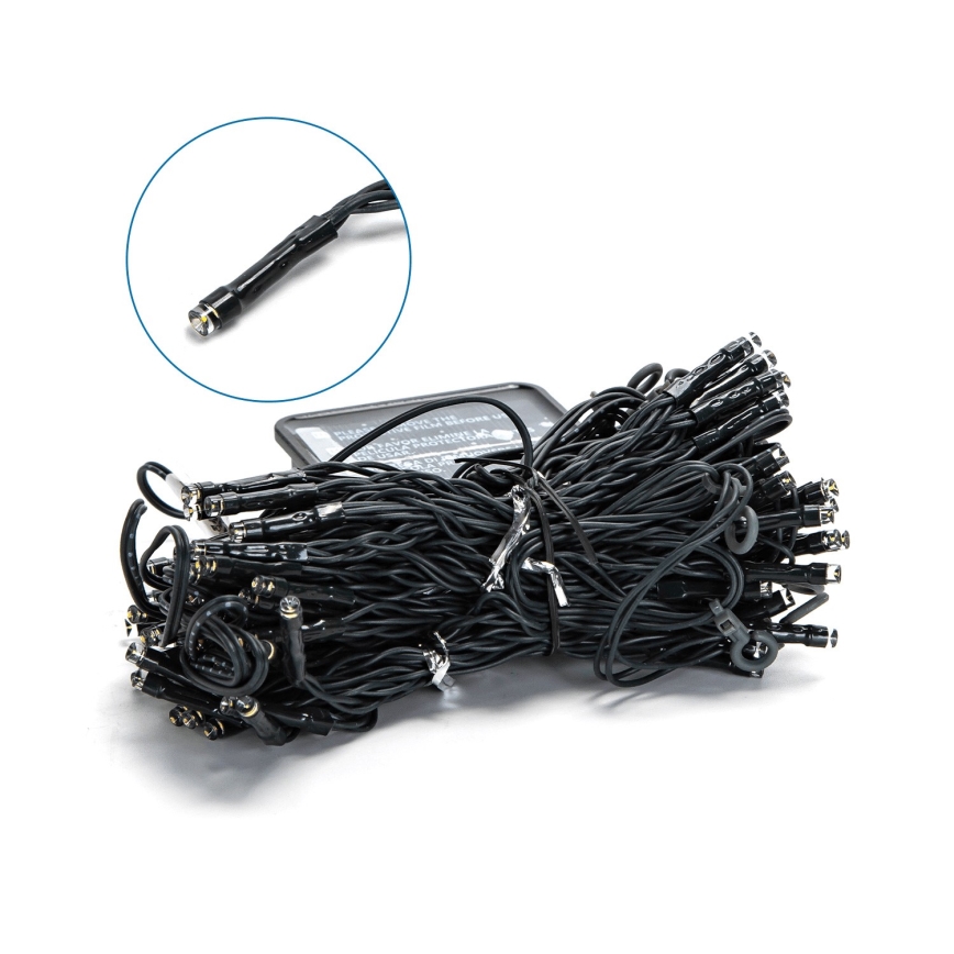 Aigostar - LED saules virtene 100 LED/8 režīmi 4x1m IP65 silti balta 800 mAh