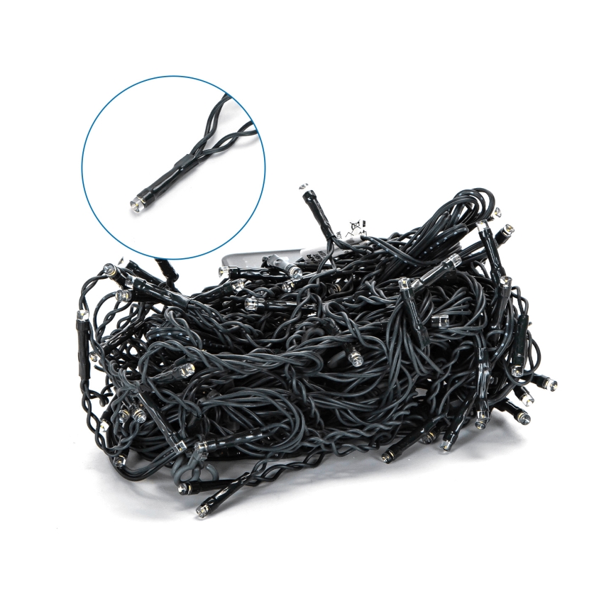 Aigostar - LED saules virtene, 100 LED, 8 funkcijas, 8 x 0,6 m, 800 mAh, IP65, siltā balta