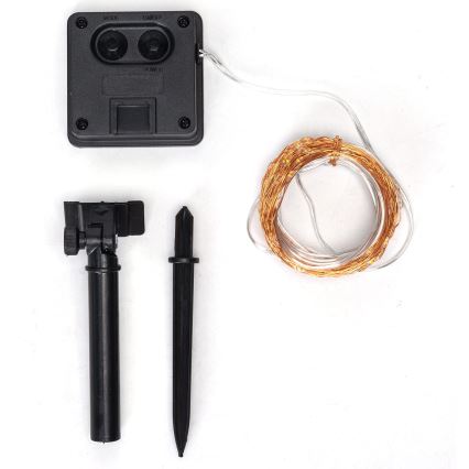 Aigostar - LED saules virtene 100xLED/8 režīmi 12m 800 mAh IP65 siltā balta