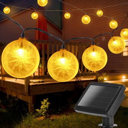 Aigostar - LED saules ķēde 10xLED/3,8m IP44 600 mAh silti balta