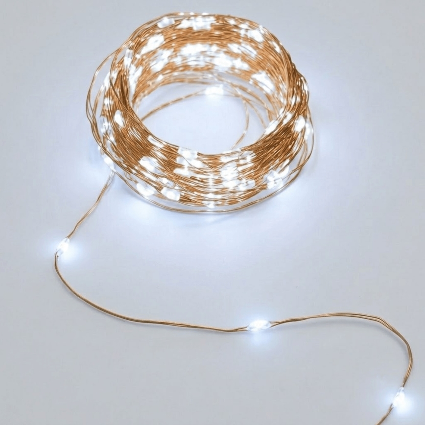 Aigostar - LED saules virtene 200 LED/8 funkcijas 22 m IP65 auksti balta 800 mAh