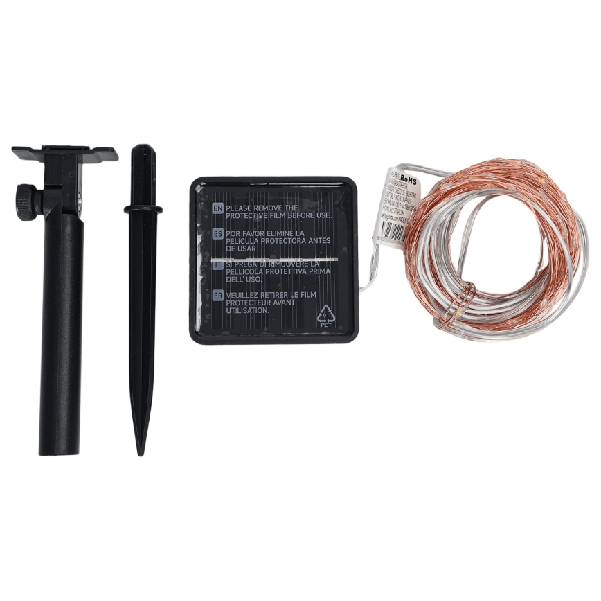 Aigostar - LED saules virtene 200 LED/8 funkcijas 22 m IP65 auksti balta 800 mAh