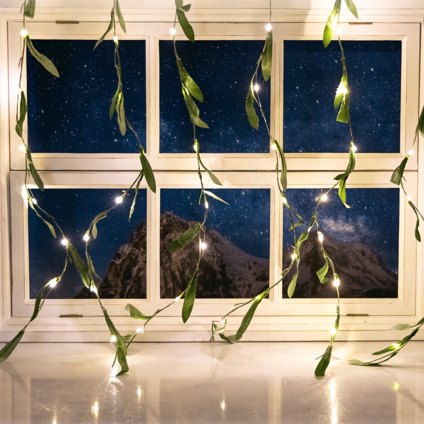 Aigostar - LED Saules ķēde 70xLED/4x1m IP65 300 mAh silti balta olīvu krāsā