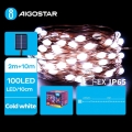 Aigostar - LED Saules Ziemassvētku virtene 100xLED/8 funkcijas 12m IP65 800 mAh auksti balta