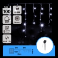 Aigostar - LED saules Ziemassvētku virtene 100xLED/8 funkcijas 8x0,6m 500 mAh IP65 auksti balta