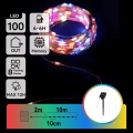 Aigostar - LED saules Ziemassvētku virtene 100xLED/8 režīmi 12m IP65 daudzkrāsaina 800 mAh