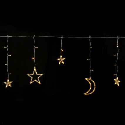 Aigostar - LED saules Ziemassvētku virtene 120xLED/8 režīmi 3x0,6m 500 mAh IP65 silti balta