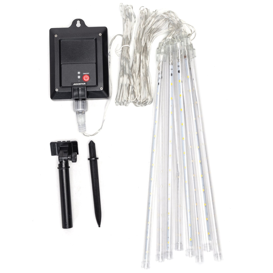 Aigostar - LED saules Ziemassvētku virtene 192xLED/8m IP65 1200 mAh auksta balta