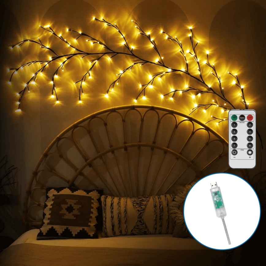 Aigostar - LED Sienas dekorācija 144xLED/5W/5V silti balta