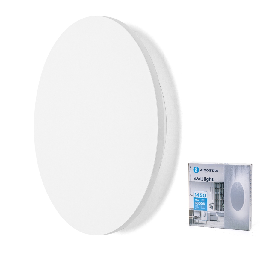 Aigostar - LED sienas gaismeklis LED/12W/230V 6500K 25 cm balts