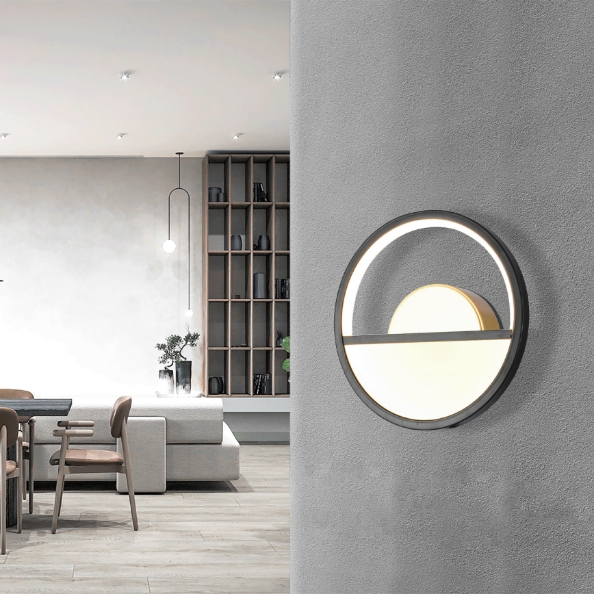 Aigostar - LED Sienas lampa LED/13,5W/230V 6500K melna/zelta