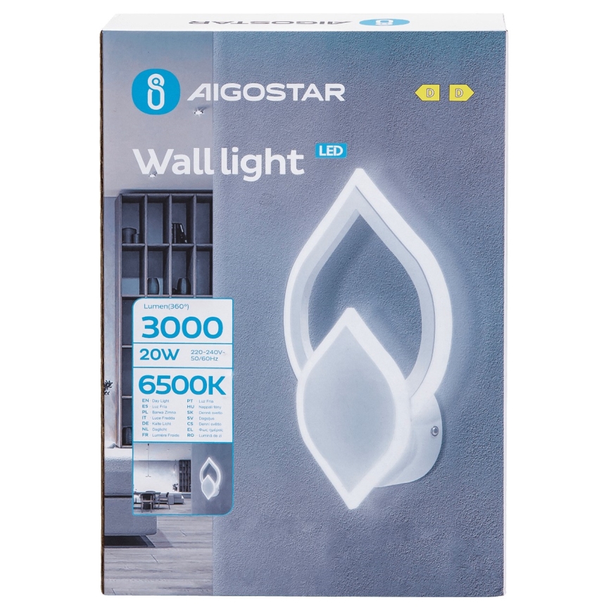 Aigostar - LED Sienas lampa LED/20W/230V 6500K balta