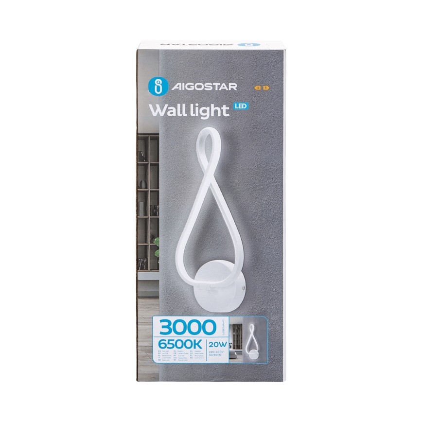 Aigostar - LED Sienas lampa LED/20W/230V 6500K balta