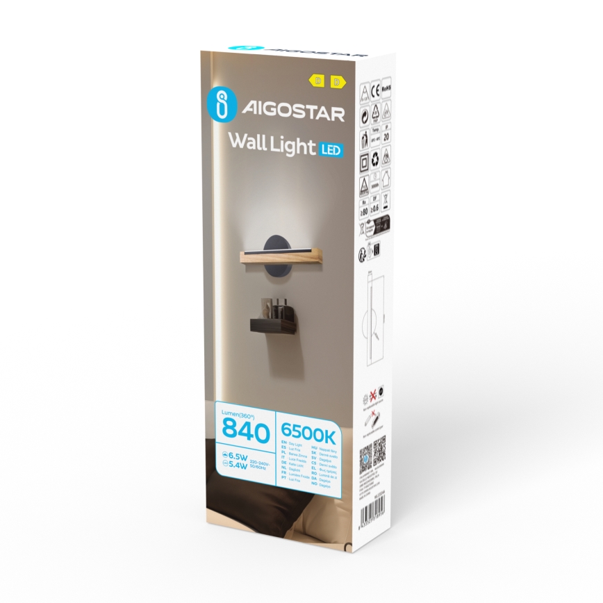 Aigostar - LED Sienas lampa LED/6,5W/230V 6500K