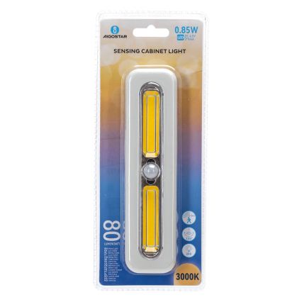 Aigostar - LED skapja apgaismojums ar kustības sensoru LED/3xAAA 3000K balts