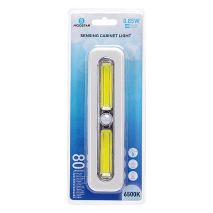 Aigostar - LED skapja apgaismojums ar kustības sensoru LED/3xAAA 6500K balts