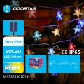 Aigostar - LED solārais Ziemassvētku virtenis 50xLED/8 funkcijas 800 mAh 12m IP65 daudzkrāsains