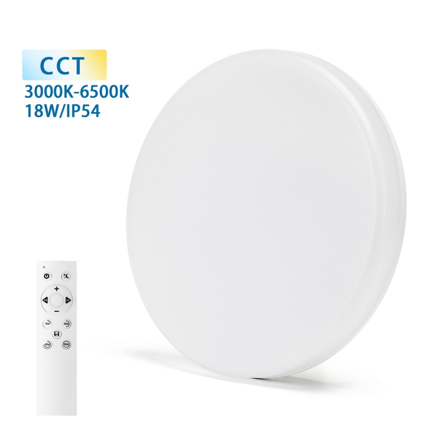 Aigostar - LED Aptumšojama vannas istabas griestu lampa LED/18W/230V 3000-6000K IP54 + tālvadības pults