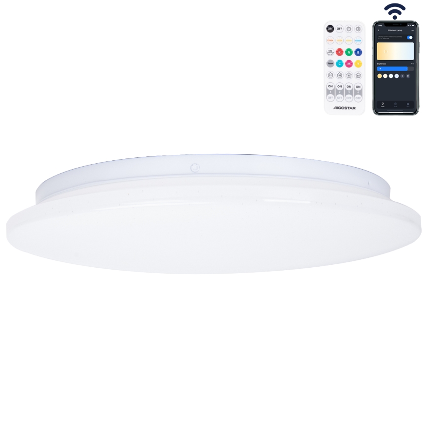 Aigostar - LED Vannas istabas griestu lampa MESH LED/18W/230V 3000-65000K IP44 + tālvadības pults