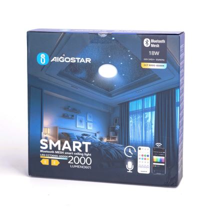 Aigostar - LED Vannas istabas griestu lampa MESH LED/18W/230V 3000-65000K IP44 + tālvadības pults