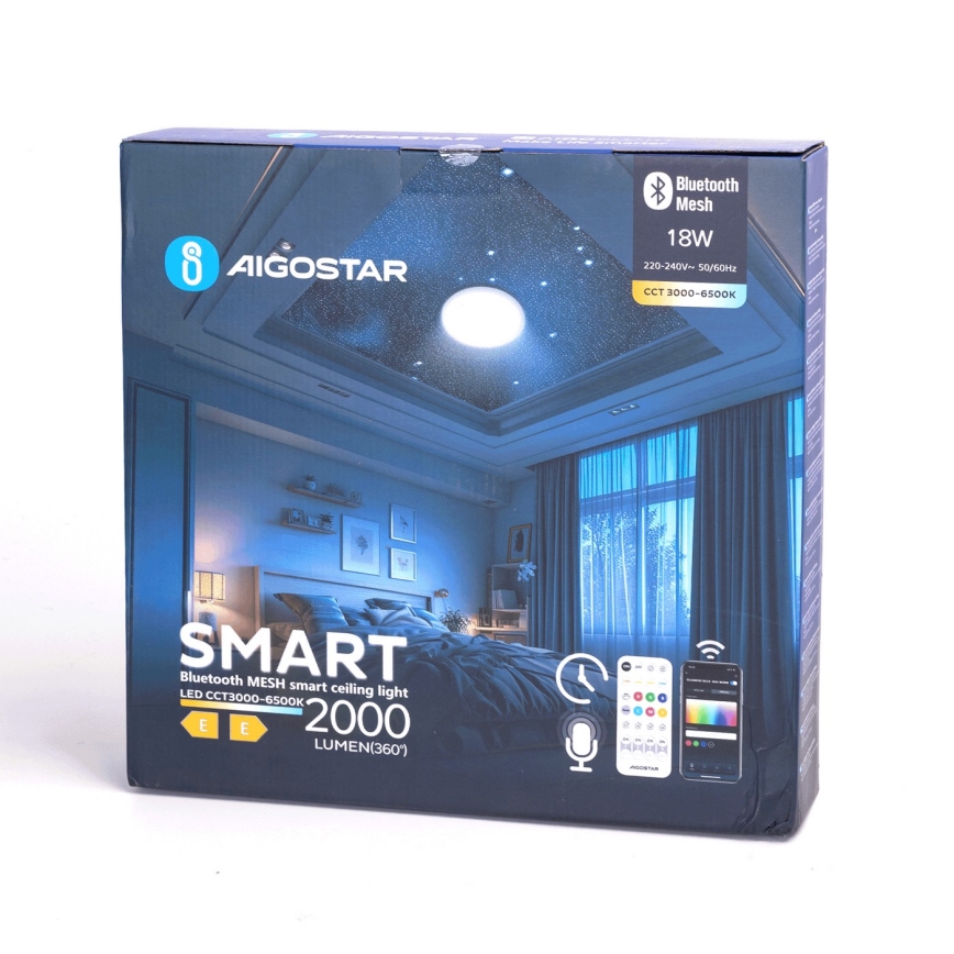 Aigostar - LED Vannas istabas griestu lampa MESH LED/18W/230V 3000-65000K IP44 + tālvadības pults