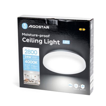 Aigostar - LED Vannas istabas griestu lampa LED/24W/230V 4000K IP54