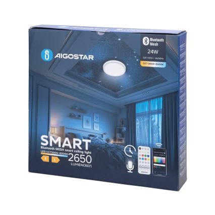 Aigostar - LED Vannas istabas griestu lampa MESH LED/24W/230V 3000-6500K IP44 + tālvadības pults