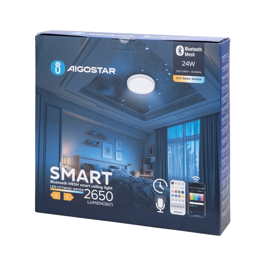 Aigostar - LED Vannas istabas griestu lampa MESH LED/24W/230V 3000-6500K IP44 + tālvadības pults