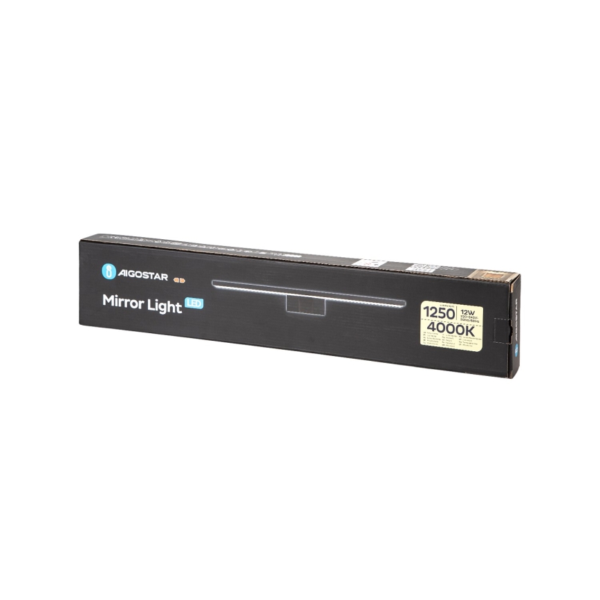 Aigostar - LED Vannas istabas spoguļa apgaismojums LED/12W/230V 4000K 60 cm IP44 melna
