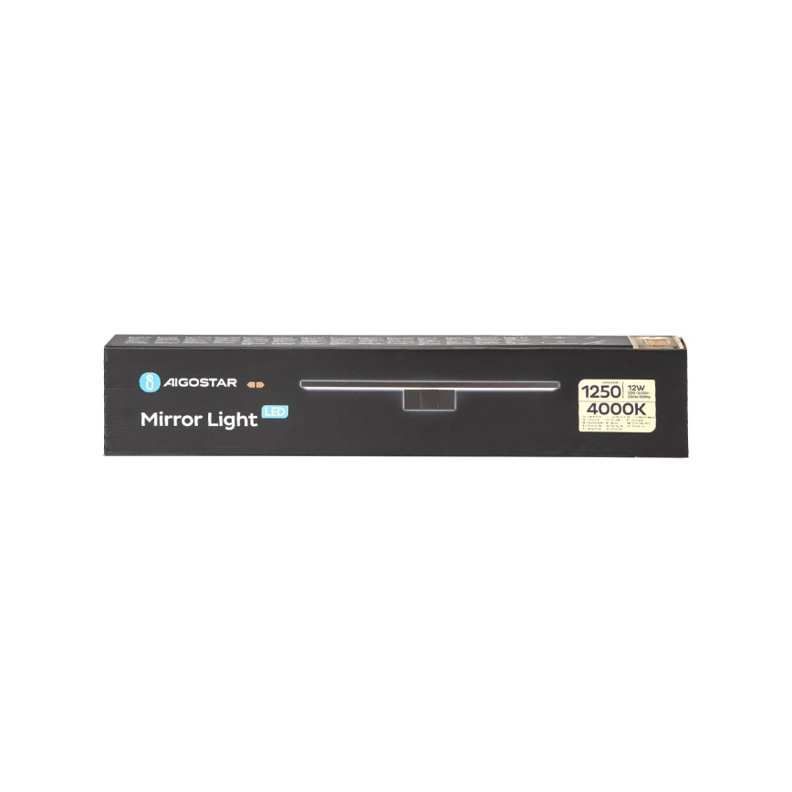 Aigostar - LED Vannas istabas spoguļa apgaismojums LED/12W/230V 4000K 60 cm IP44 melna