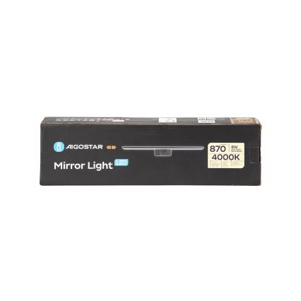 Aigostar - LED Vannas istabas spoguļa apgaismojums LED/8W/230V 4000K 40 cm IP44 melna