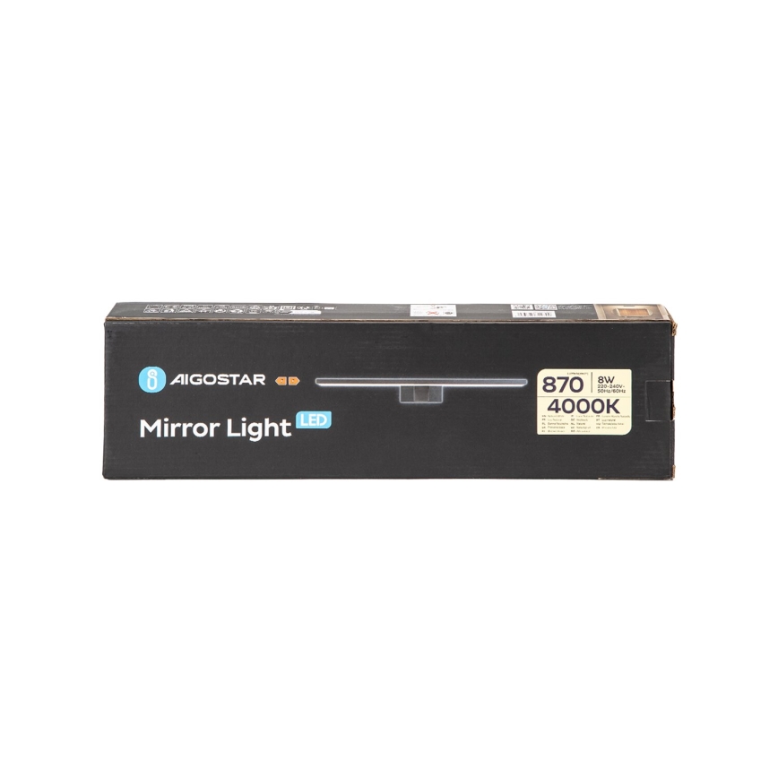 Aigostar - LED Vannas istabas spoguļa apgaismojums LED/8W/230V 4000K 40 cm IP44 melna